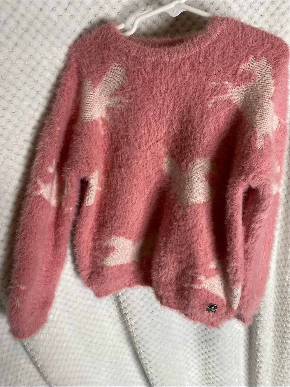 Deux Par Deux Cozy Pink Fuzzy Pink Pegasus Sweater